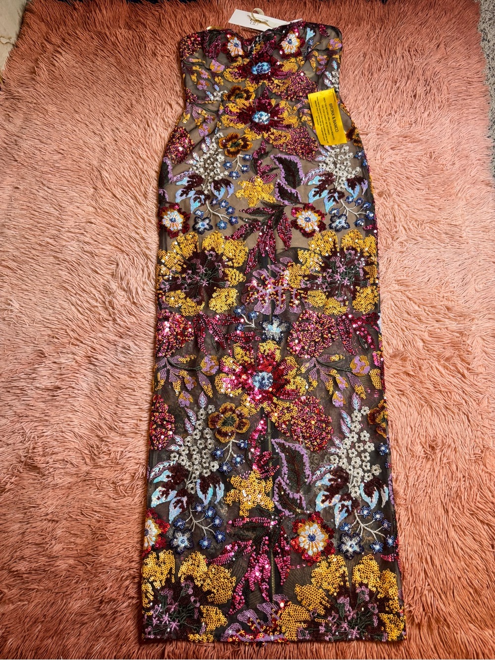 NWT Bronx & Banco Dahlia Sequin Multi Color Maxi Dress. Size 10/XL - Picture 12 of 16